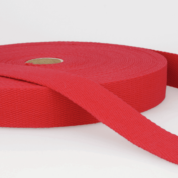 Webbing Tape 25mm (Cotton) in Red