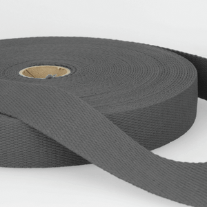 Webbing Tape 25mm (Cotton) in Grey Black