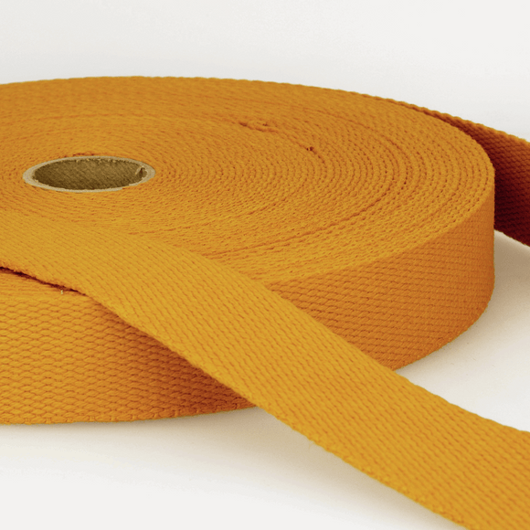 Webbing Tape 25mm (Cotton) in Mustard