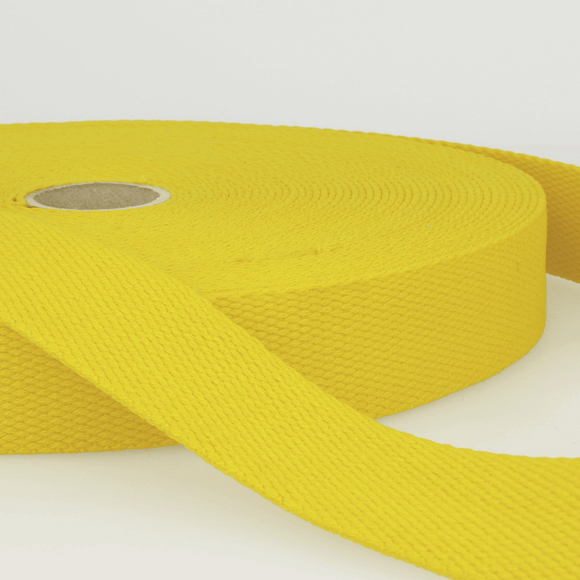 Webbing Tape 25mm (Cotton) in Yellow