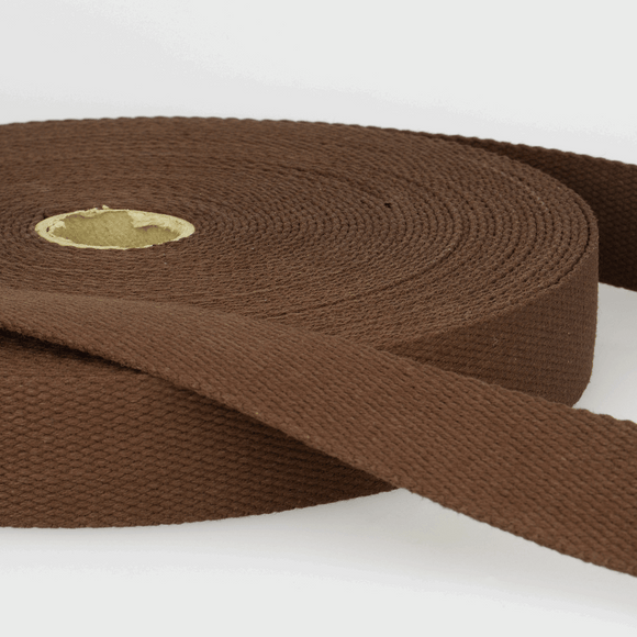 Webbing Tape 25mm (Cotton) in Dark Brown