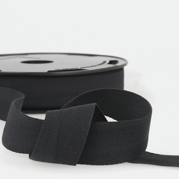 Webbing Tape 20mm (Cotton Twill) in Black