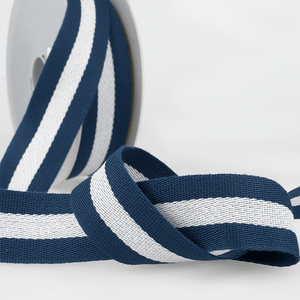 Webbing Tape 30mm in Navy/White Stripe