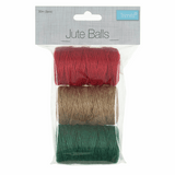Jute Twine 3 x 30m Red, Natural & Green