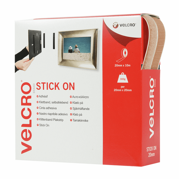 Hook & Loop Tape - Stick On 20mm wide Ecru by Velcro