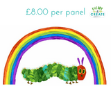 Panel Very Hungry Caterpillar by Makower Rainbow on White (32)