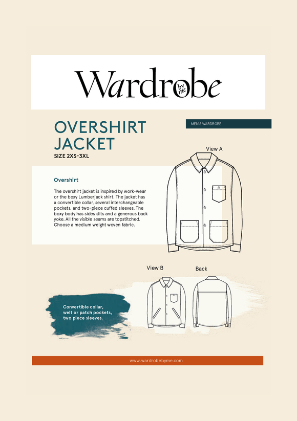 Wardrobe by Me, Men's Overshirt Jacket Pattern