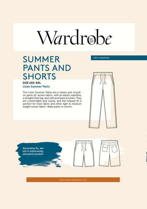 Wardrobe by Me, Men's Summer Trousers & Shorts Pattern