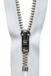 Metal Trouser Zip 23cm/9" Col 501 White