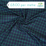 Brushed Cotton Check in Green/Blue Tartan