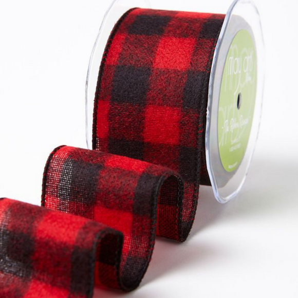 Ribbon Buffalo Check with Wired Edge 2.5