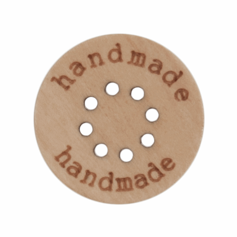 Button 15mm Round Wood Multi Hole Handmade (D)