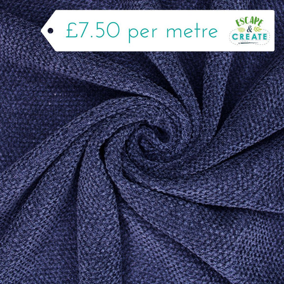 Jersey Chenille Knit in Navy