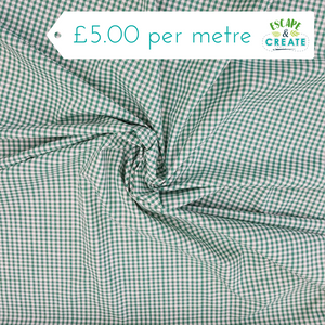 Gingham 1/8" 100% Cotton In Green (110cm wide)