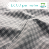Gingham 1/4" 100% Cotton in Grey (140cm wide)