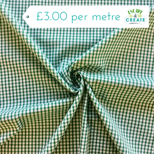 Gingham 1/8" Polycotton in Green (110cm wide)