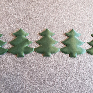 Ribbon Jumbo Satin 45mm Christmas Tree Cut Out Green