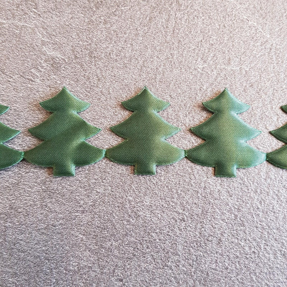 Ribbon Jumbo Satin 45mm Christmas Tree Cut Out Green