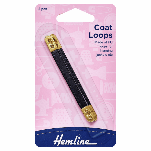 Coat Loops Leather Black by Hemline (2 pieces)