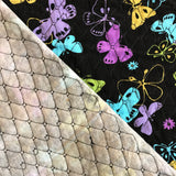 Pre-Quilted Fabric Butterflies on Black