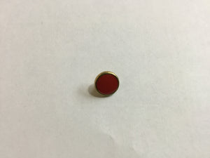 Button 12mm Round Gold/Red