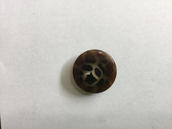 Button 28mm Round Two Tone Brown