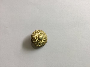 Button 18mm Round Gold Metal Swirl