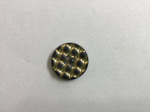 Button 20mm Round Two Tone Gold/Grey