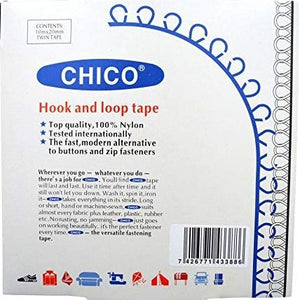 Hook & Loop Tape - Stick On 20mm wide White by Chico