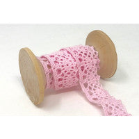 Lace: 20mm: Scalloped Edge in Ice Pink (Cotton)