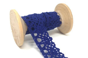 Lace: 20mm: Scalloped Edge in Marine Blue (Cotton)