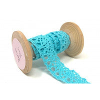 Lace: 20mm: Scalloped Edge in Pale Turquoise (Cotton) (B)