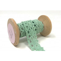 Lace: 20mm: Scalloped Edge in Spearmint (Cotton)