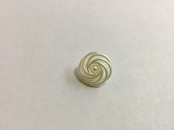 Button 18mm Round White Swirl