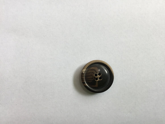 Button 25mm Round Two Tone in Brown