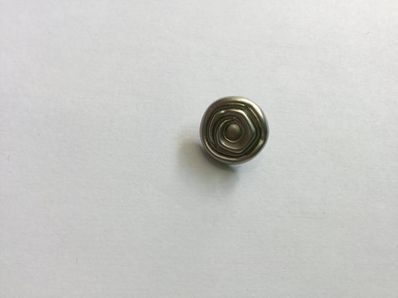 Button 19mm Round Silver Metal Flower