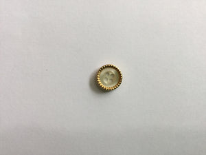 Button 12mm Round Gold Rim with Cream Centre