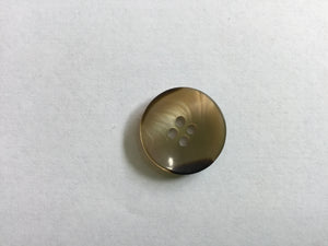 Button 21mm Round two tone Brown/cream pearl effect
