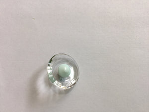 Button 22mm Round Clear Mint Centre