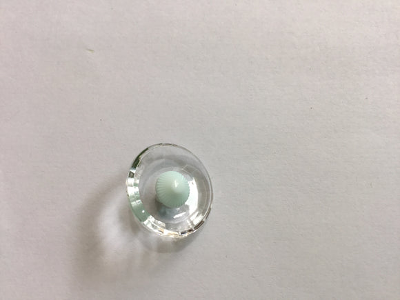 Button 22mm Round Clear Mint Centre