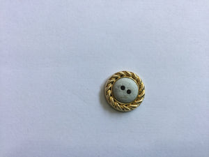 Button 18mm Round Gold Rim Stone centre