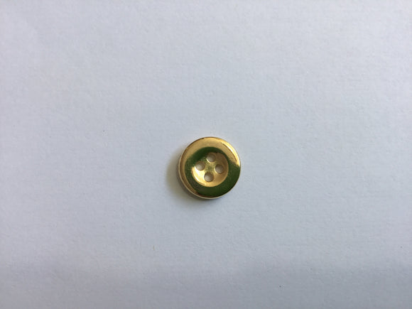 Button 15mm Round Metal Gold