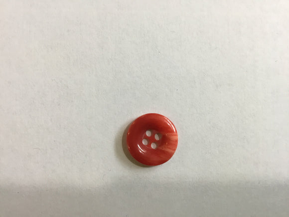 Button 15mm Round  Red