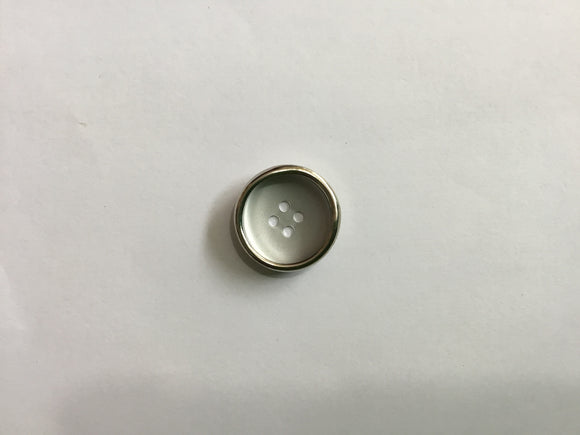 Button 22mm Round Silver Metal