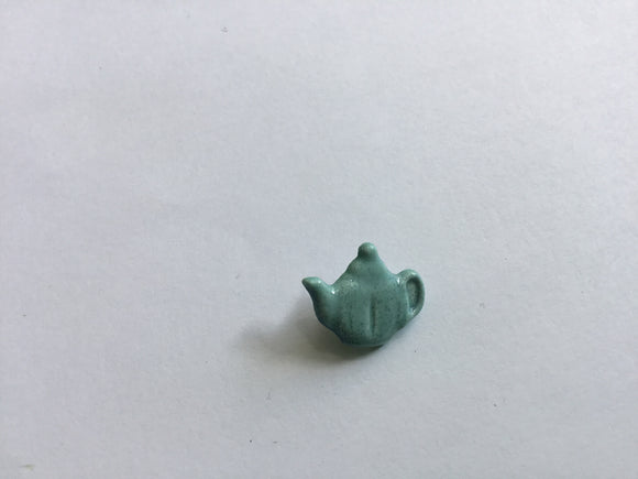 Button 18mm Novelty  Mint Teapot