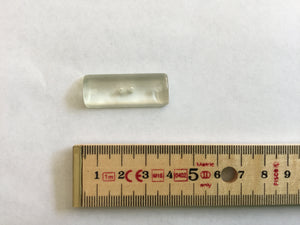 Button 36 x 15mm Clear Rectangle