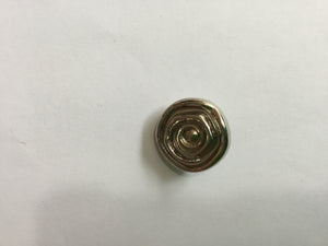 Button 22mm Round Plastic Silver Flower