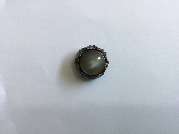 Button 20mm Round Silver Metal
