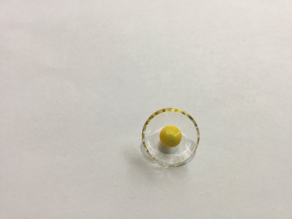 Button 20mm Round Clear Yellow Centre