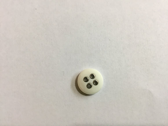 Button 12mm Round White/Silver